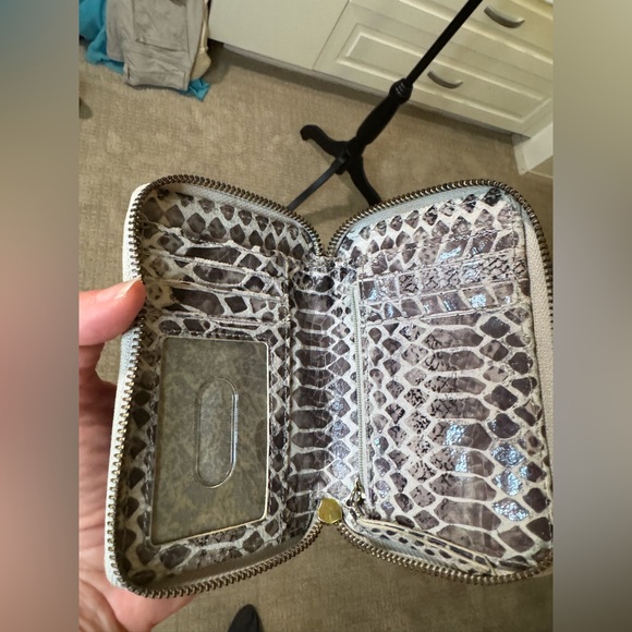 Elliott Lucca Genuine Leather Wristlet Wallet with Python-Embossed Finish - Picture 3 of 5